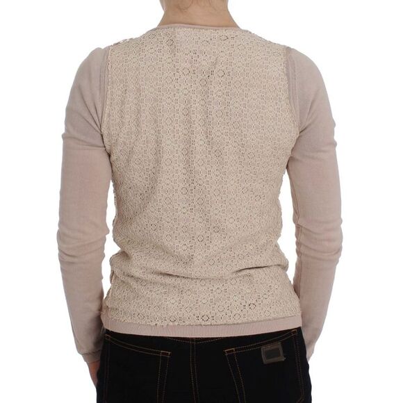 PINK MEMORIES Pink Floral Lace Wrap Women's Sweater - Picture 3 of 6